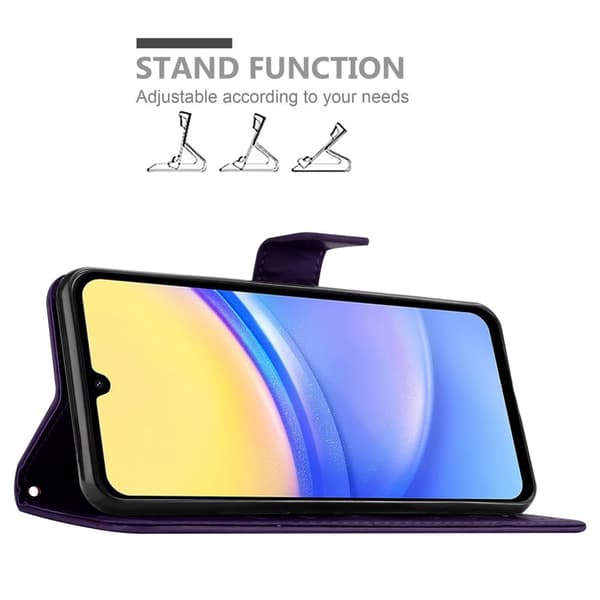 Samsung Galaxy A15 Skal Fodral i blomdesign Mobilskydd Case Cover med magnetisk stängning, ståfunktion och kortplatser