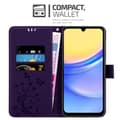Miniatyrbild 2 av 6: Samsung Galaxy A15 Skal Fodral i blomdesign Mobilskydd Case Cover med magnetisk stängning, ståfunktion och kortplatser