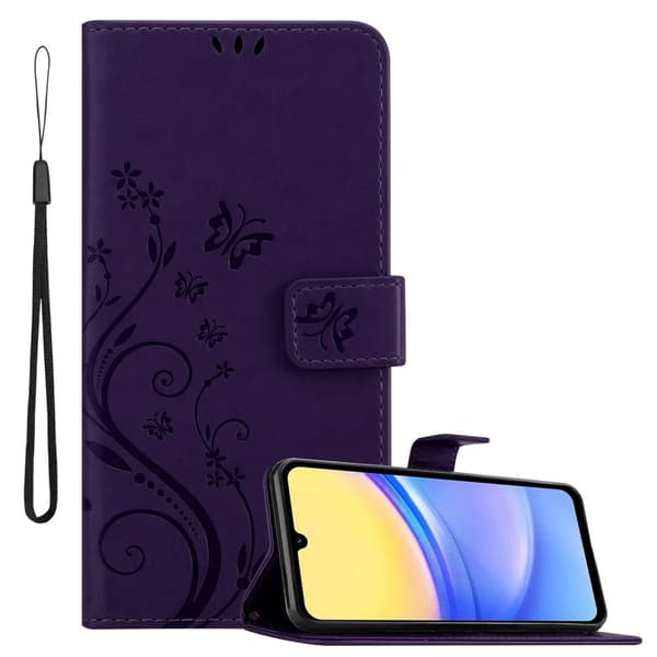 Samsung Galaxy A15 Skal Fodral i blomdesign Mobilskydd Case Cover med magnetisk stängning, ståfunktion och kortplatser