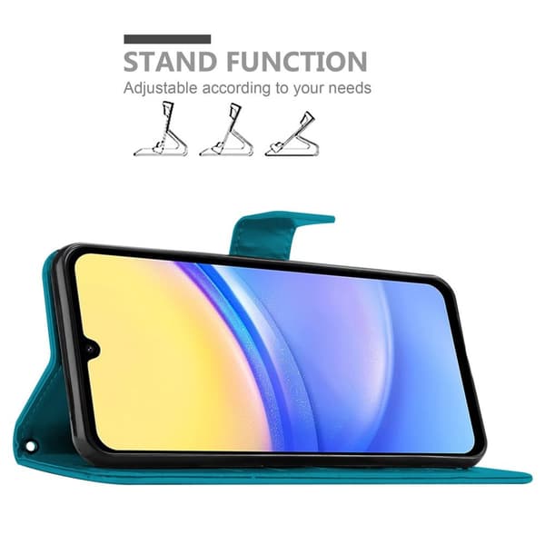 Samsung Galaxy A15 Skal Fodral i blomdesign Mobilskydd Case Cover med magnetisk stängning, ståfunktion och kortplatser
