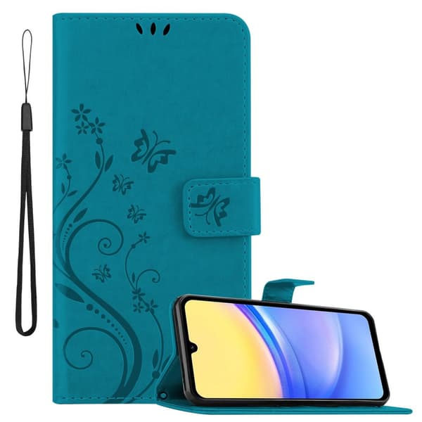 Samsung Galaxy A15 Skal Fodral i blomdesign Mobilskydd Case Cover med magnetisk stängning, ståfunktion och kortplatser