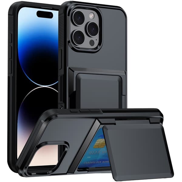 INF Beskyttelsesveske med kortholder for iPhone - Svart iPhone 16 Pro Max