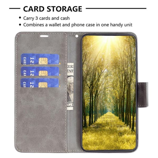 SKALO iPhone 15 Lompakkokotelo PU-nahkaa - Harmaa