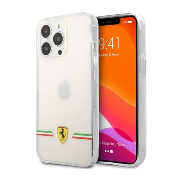 Skal till iPhone 13 Pro i stötsäker TPU modell Italia Wings Ferrari Transparent