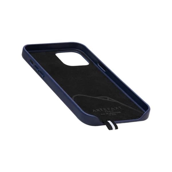 Hårt blått läderfodral för iPhone 12/12 Pro ARTEFAKT - Stil och elegans - Optimalt skydd