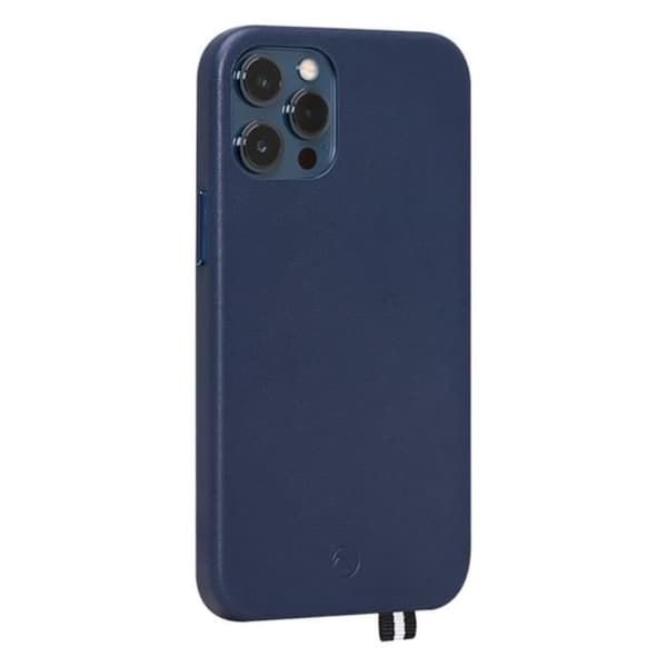 Hårt blått läderfodral för iPhone 12/12 Pro ARTEFAKT - Stil och elegans - Optimalt skydd