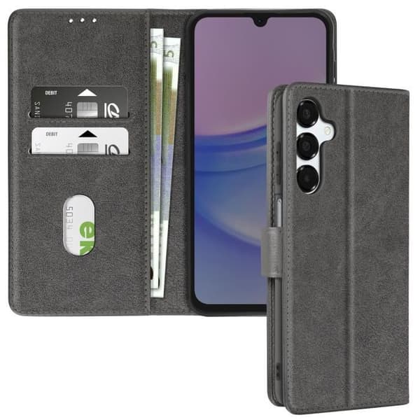 Fodral till Samsung Galaxy A16 Flip Wallet och videohållare grå