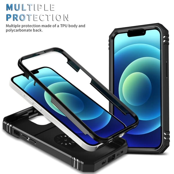 iPhone 15 Plus Hybridskal med Ringhållare & Kameraskydd - Svart