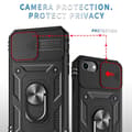 Miniatyrbild 5 av 9: iPhone 6 / 7 / 8 / SE 2020 / SE 2022 Hybridskal med Ringhållare & Kameraskydd - Svart