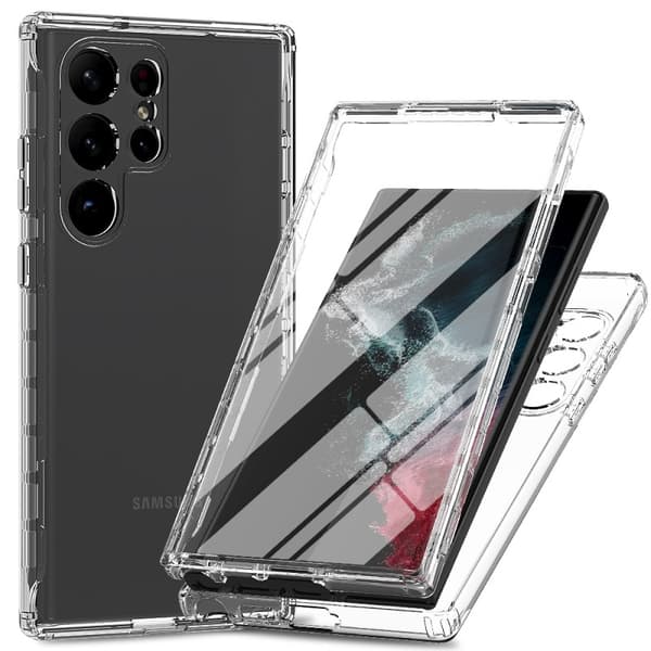 Samsung S23 Ultra Heltäckande Premium 3D Skal 3in1 ThreeSixty Clear