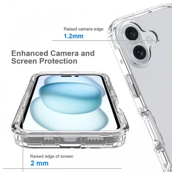 iPhone 16 Heltäckande Premium 3D Skal 3in1 ThreeSixty Clear