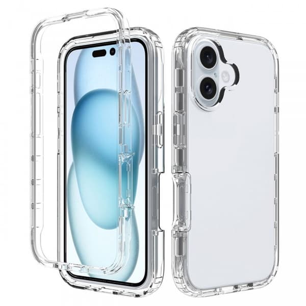 iPhone 16 Heltäckande Premium 3D Skal 3in1 ThreeSixty Clear
