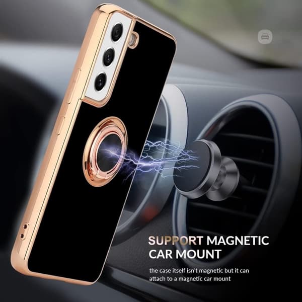 Samsung S21 Plus Elegant & Stöttåligt Skal med Ringhållare Flawless - Svart