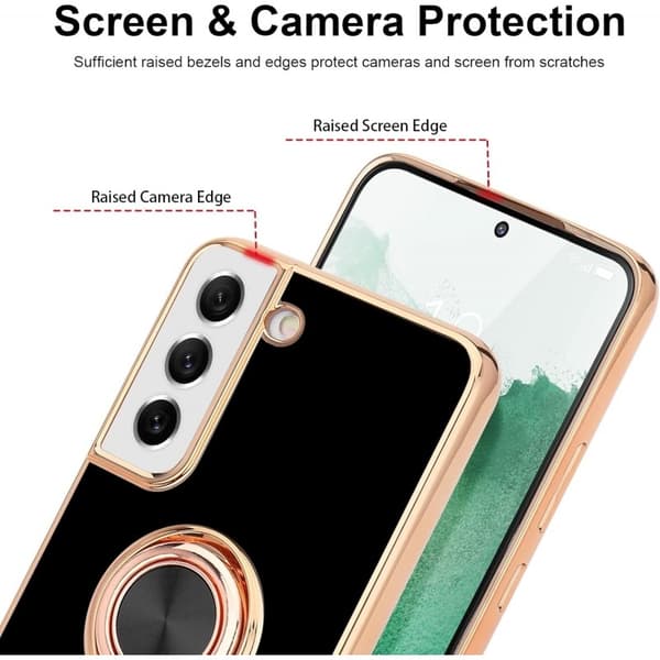 Samsung S21 Plus Elegant & Stöttåligt Skal med Ringhållare Flawless - Svart