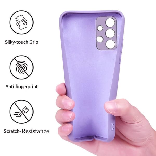 Samsung A13 4G Gummibelagd Matt Skal Kameraskydd Liquid - Lila