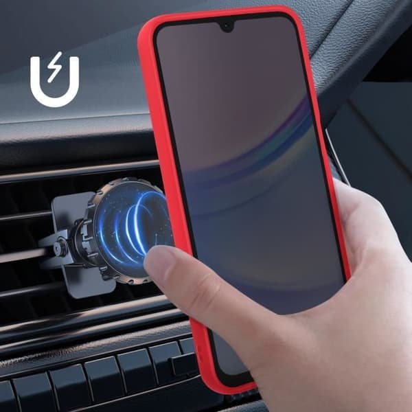 AVIZAR hårt fodral till Samsung Galaxy A16 - Röd - Metal Ring Video Support