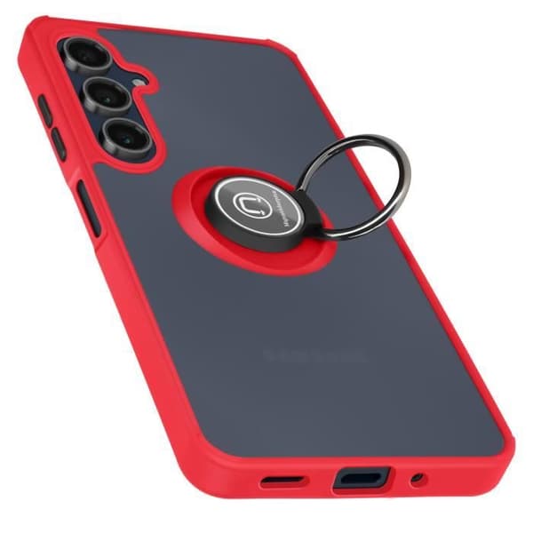 AVIZAR hårt fodral till Samsung Galaxy A16 - Röd - Metal Ring Video Support