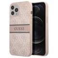 Miniatyrbild 4 av 4: Fodral till iPhone 12 Pro Max med tryck och Monochrome Stripe Luxury Guess Powder Pink