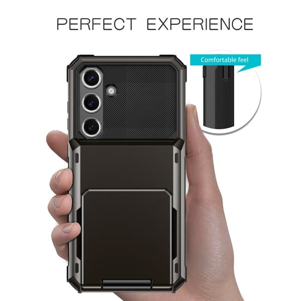 SKALO Samsung S24 FE Armor Cover kortholder - Sort