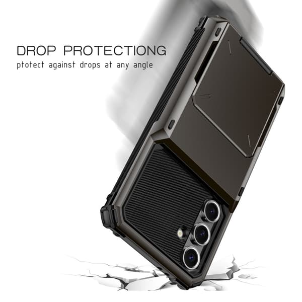 SKALO Samsung S24 FE Armor Cover kortholder - Sort