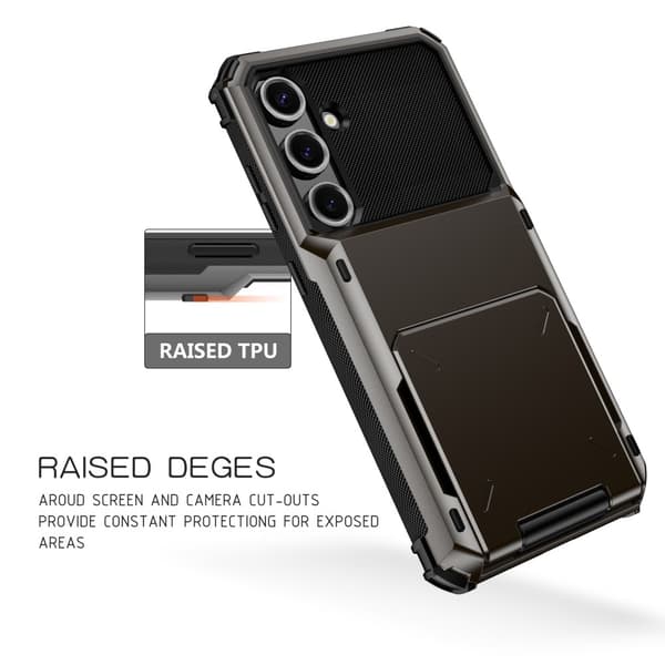 SKALO Samsung S24 FE Armor Cover kortholder - Sort