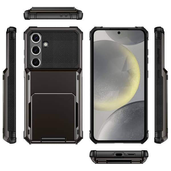 SKALO Samsung S24 FE Armor Cover kortholder - Sort