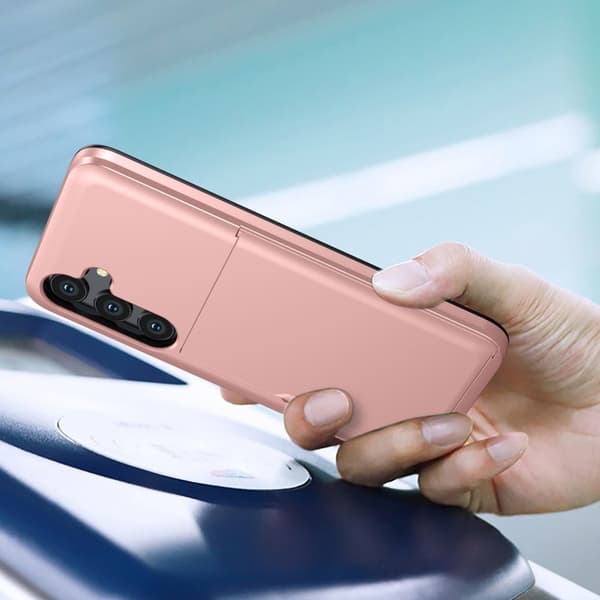 SKALO Samsung S24 FE Armor Cover kortholder - Rosa guld