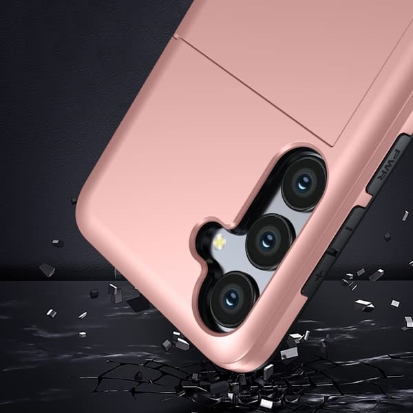 SKALO Samsung S24 FE Armor Cover kortholder - Rosa guld