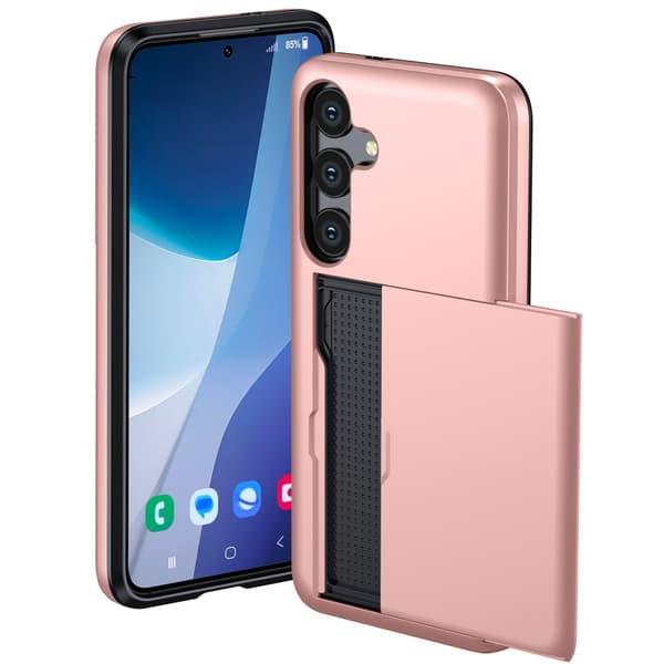 SKALO Samsung S24 FE Armor Cover kortholder - Rosa guld
