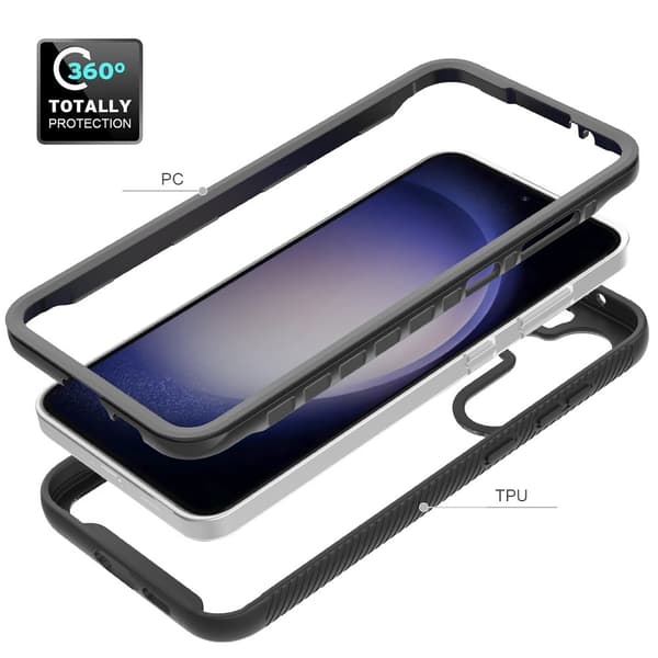 SKALO Samsung S24 FE Shockproof Clear Hybrid Skal - Lila