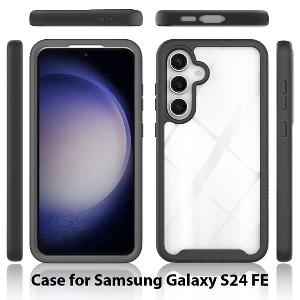 SKALO Samsung S24 FE Shockproof Clear Hybrid Skal - Lila