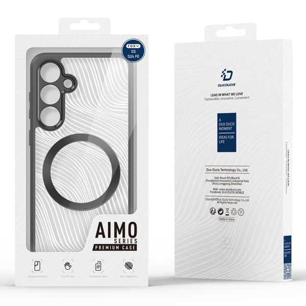 DUX DUCIS Samsung S24 FE Aimo Series Magnetic Ring Suojakuori - Musta