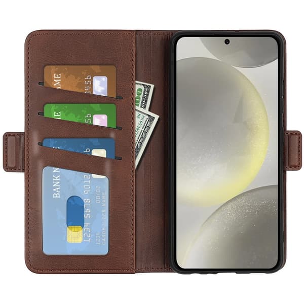 SKALO Samsung S24 FE Premium Plånboksfodral - Brun