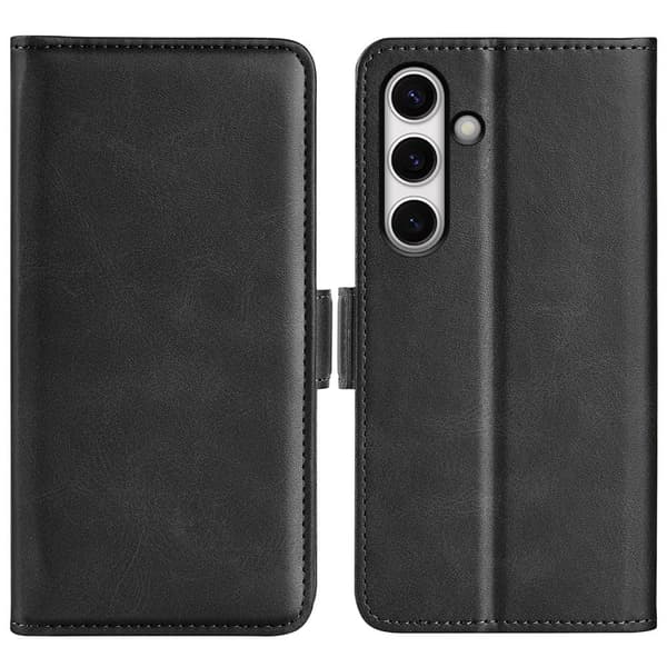 SKALO Samsung S24 FE Premium Wallet Flip Cover - Sort
