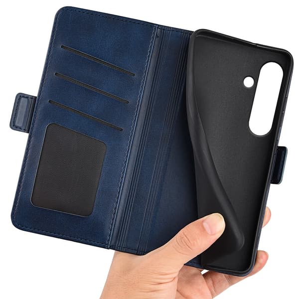 SKALO Samsung S24 FE Premium Wallet Lompakkokotelo - Sininen