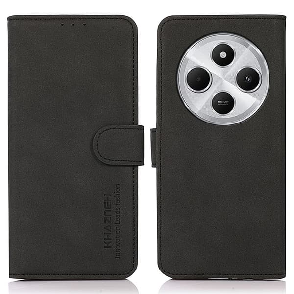 SKALO Xiaomi Redmi 14C KHAZNEH Plånboksfodral i PU-Läder - Svart