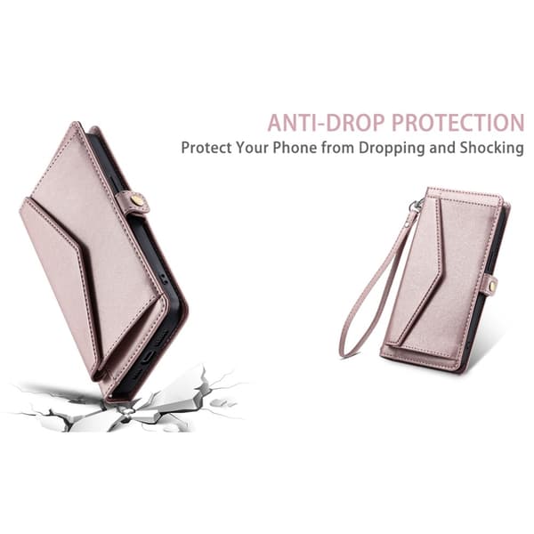 SKALO Samsung S24 FE PU-Læder Envelope Flip Cover - Rosa guld