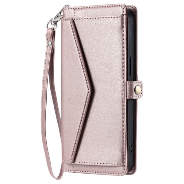 SKALO Samsung S24 FE PU-Læder Envelope Flip Cover - Rosa guld
