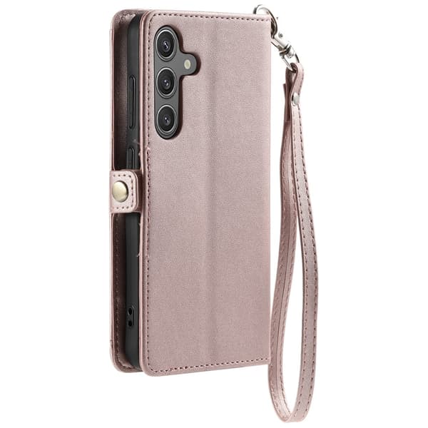 SKALO Samsung S24 FE PU-Læder Envelope Flip Cover - Rosa guld