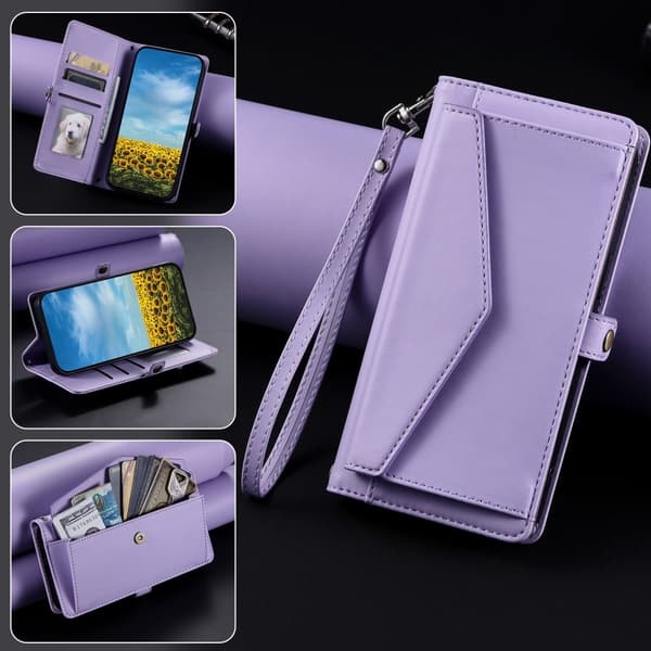 SKALO Xiaomi Redmi 14C PU-Nahkakotelo Lompakkokotelo - Violetti