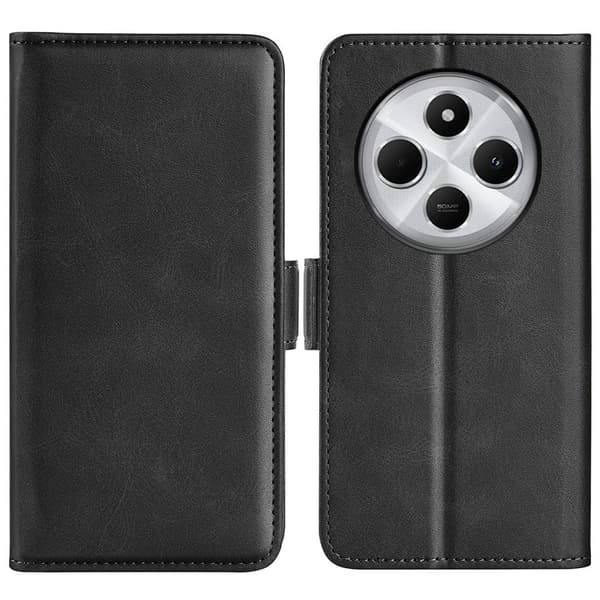 SKALO Xiaomi Redmi 14C Premium Wallet Lompakkokotelo - Musta