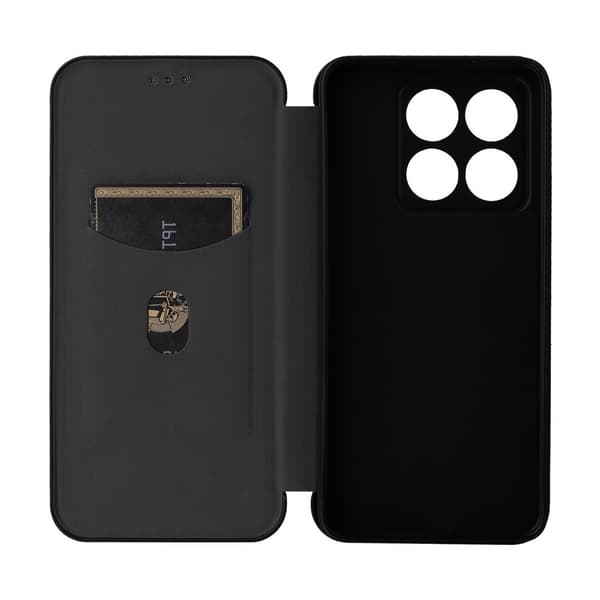SKALO Xiaomi 14T Carbon Fiber Plånboksfodral - Svart