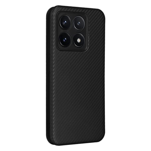 SKALO Xiaomi 14T Carbon Fiber Plånboksfodral - Svart