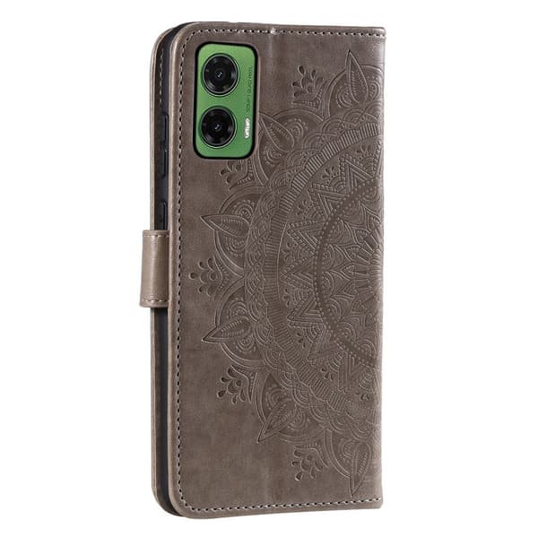 SKALO Motorola Moto G35 5G Mandala Flip Cover - Grå