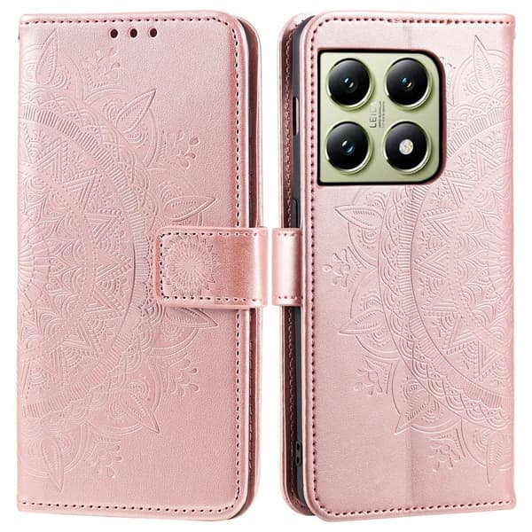 SKALO Xiaomi 14T Pro Mandala Plånboksfodral - Roséguld