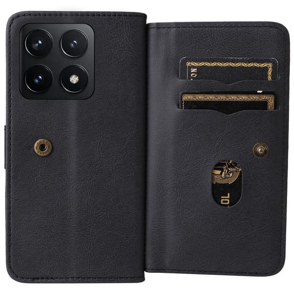 SKALO Xiaomi 14T Pro 10-FACK Plånboksfodral - Svart
