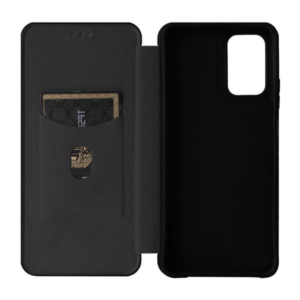 SKALO Motorola Moto G35 5G Carbon Fiber Pungetui - Sort