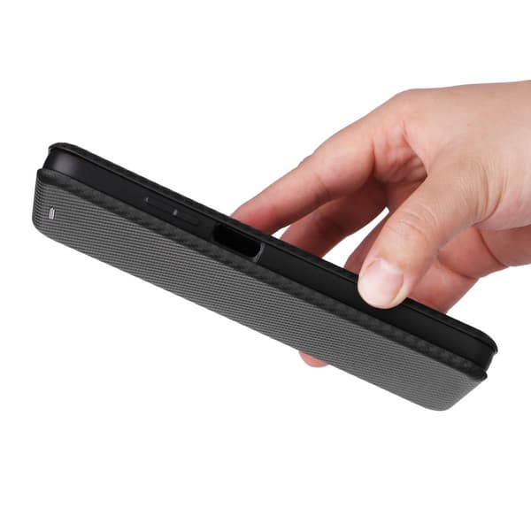 SKALO Motorola Moto G35 5G Carbon Fiber Pungetui - Sort