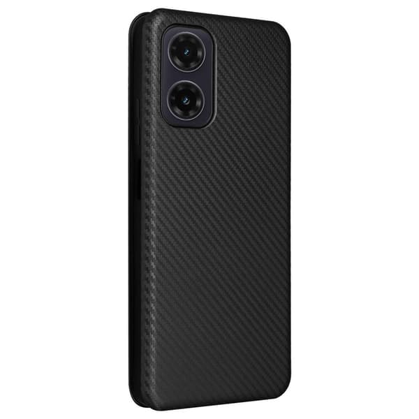 SKALO Motorola Moto G35 5G Carbon Fiber Pungetui - Sort