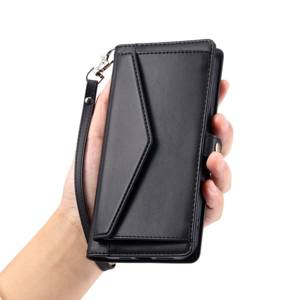 SKALO Motorola Moto G35 5G PU-Læder Envelope Flip Cover - Sort